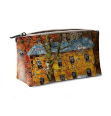 Косметичка big KOS2 «Дерево и желтый домик ранней весной»