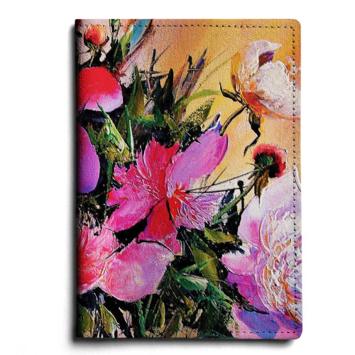 Обложка для автодокументов, AUT1 «Пионы на розовом»