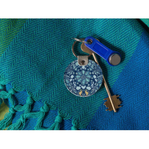 Брелок (Круглый) TRI4 «Мозаика голубая»