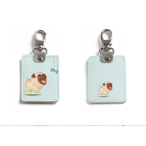 Брелок (Прямоугольный ) TRI1 «Dog with bone»