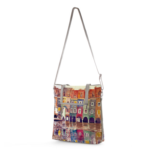 Сумка тоут BAG9 «The city watercolor»