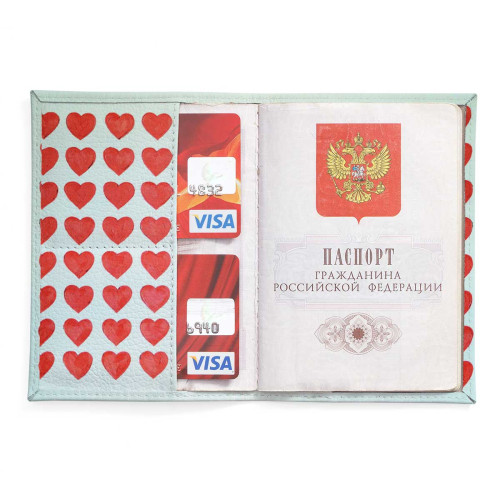 Обложка для паспорта, PAS2 «Сердечки»
