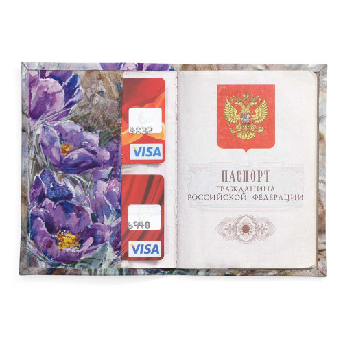 Обложка для паспорта, PAS2 «На опушке расцвела сон-трава»