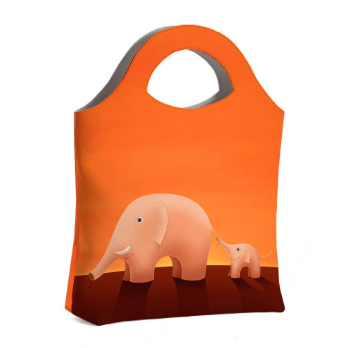 Сумка тоут BAG4 «Слоны оранжевые»