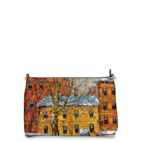 Сумка шолдер, BAG3 «Дерево и желтый домик ранней весной»