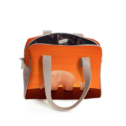 Сумка на плечо BAG5 «Слоны оранжевые»