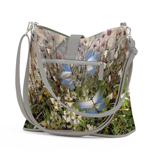 Сумка на плечо BG12 «Бабочки над цветами и травами»