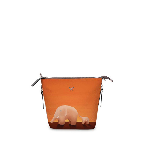 Сумка кросс-боди BAG8 «Слоны оранжевые»