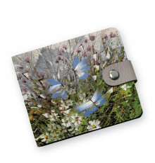 Кошелек мини PRS8 «Бабочки над цветами и травами»