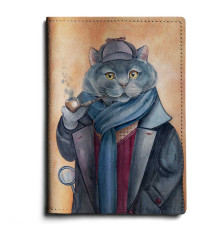 Обложка для автодокументов, AUT1 «Шерлок кот»