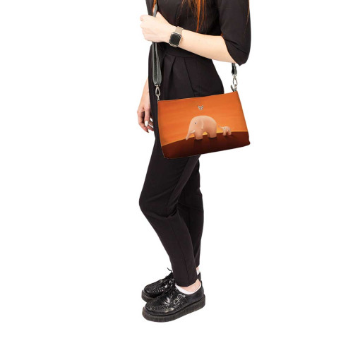 Сумка шолдер, BAG3 «Слоны оранжевые»