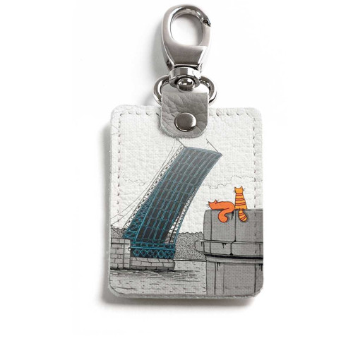 Брелок (Прямоугольный ) TRI1 «Мосты на белом»