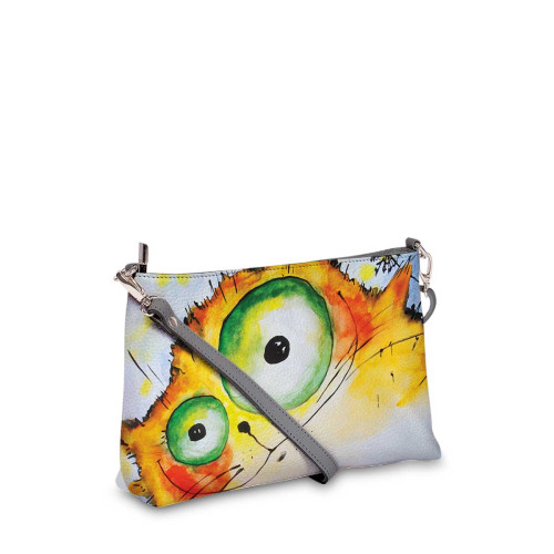 Сумка шолдер, BAG3 «Crazy cat»