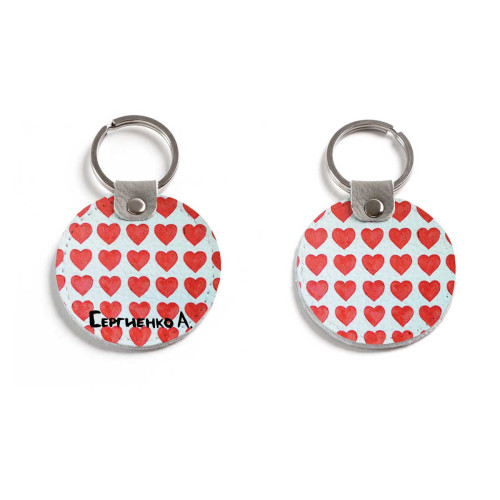 Брелок (Круглый) TRI4 «Сердечки»