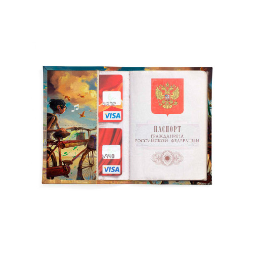 Обложка для автодокументов, AUT2 «Мальчик и велосипед»