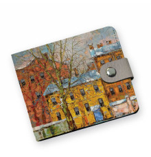 Кошелек мини PRS8 «Дерево и желтый домик ранней весной»