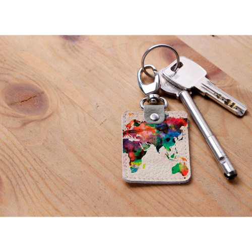 Брелок (Прямоугольный ) TRI1 «World map»
