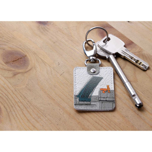 Брелок (Прямоугольный ) TRI1 «Мосты на белом»