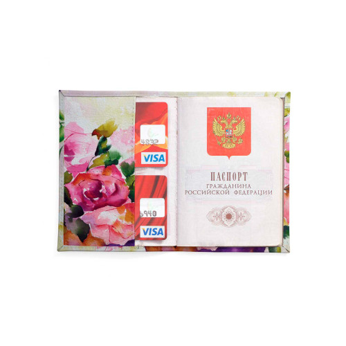 Обложка для автодокументов, AUT2 «Watercolor flowers in vase»