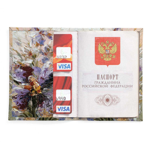 Обложка для паспорта, PAS2 «Ирисы»