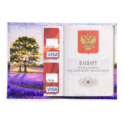 Обложка для паспорта, PAS2 «Лавандовые поля Франции»