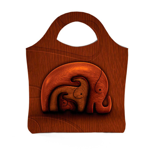Сумка тоут BAG4 «Деревянные слоны»