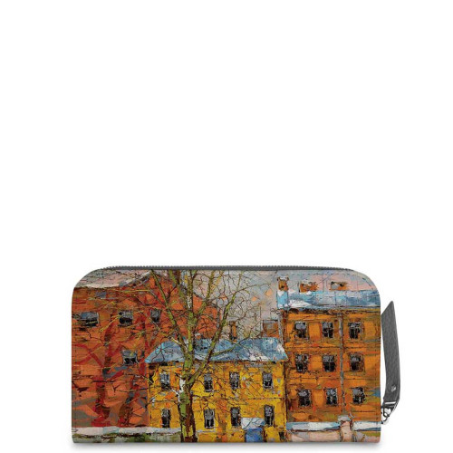 Кошелек PR14 «Дерево и желтый домик ранней весной»