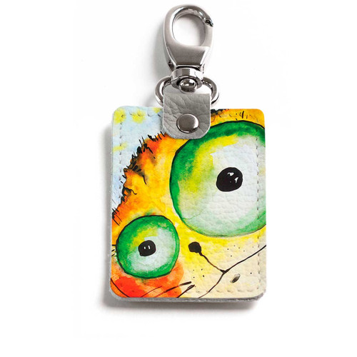 Брелок (Прямоугольный ) TRI1 «Crazy cat»