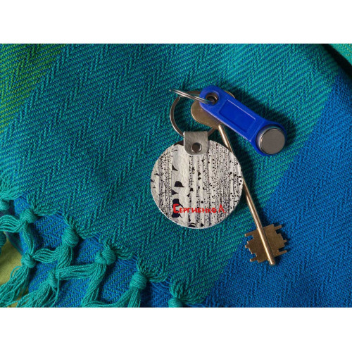 Брелок (Круглый) TRI4 «Березы»