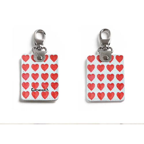 Брелок (Прямоугольный ) TRI1 «Сердечки»