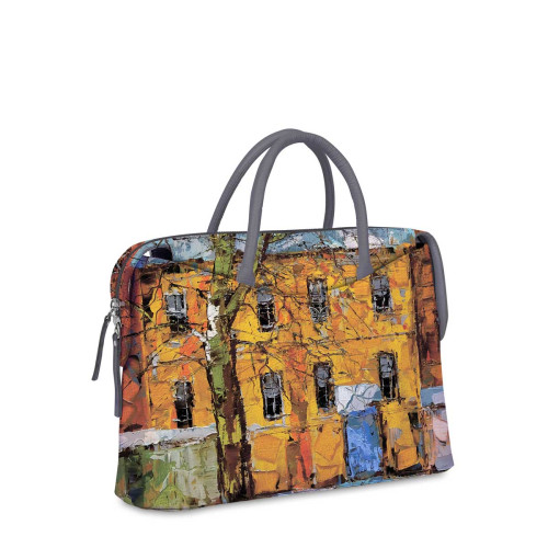 Сумка на руку, BA01 «Дерево и желтый домик ранней весной»