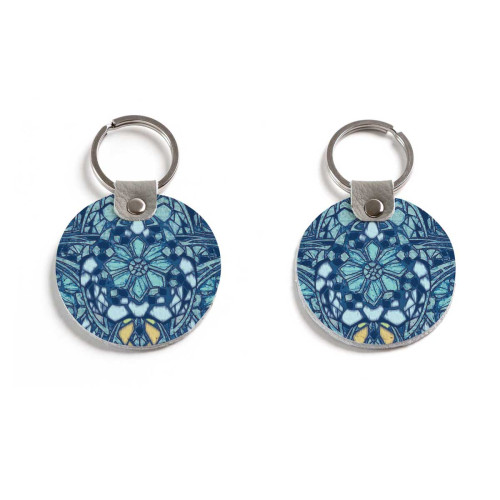 Брелок (Круглый) TRI4 «Мозаика голубая»