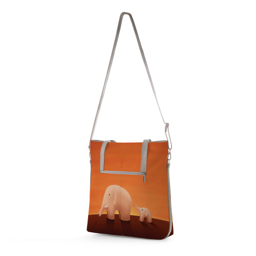 Сумка тоут BAG9 «Слоны оранжевые»