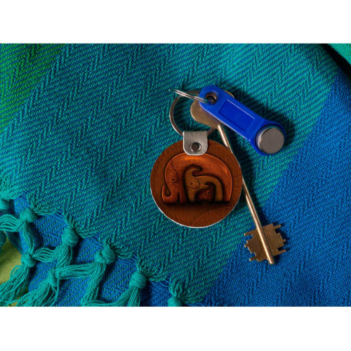 Брелок (Круглый) TRI4 «Деревянные слоны»