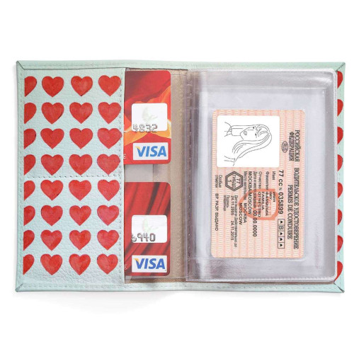 Обложка для автодокументов New «Сердечки»