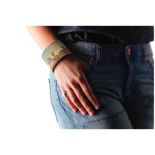 Широкий браслет «Мальчик и велосипед»