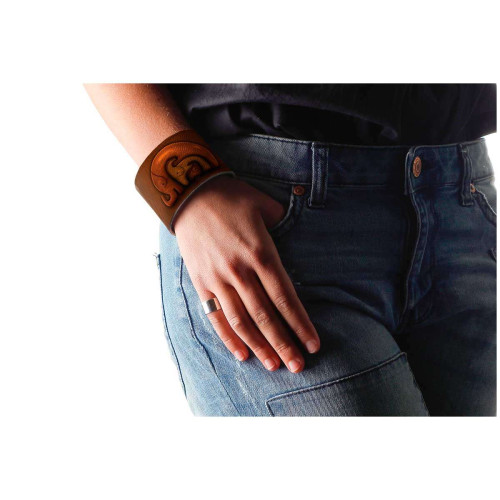 Широкий браслет «Деревянные слоны»