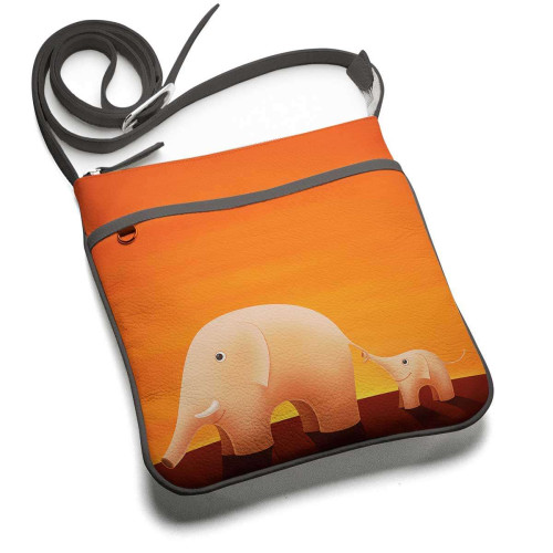 Сумка планшет «Слоны оранжевые»