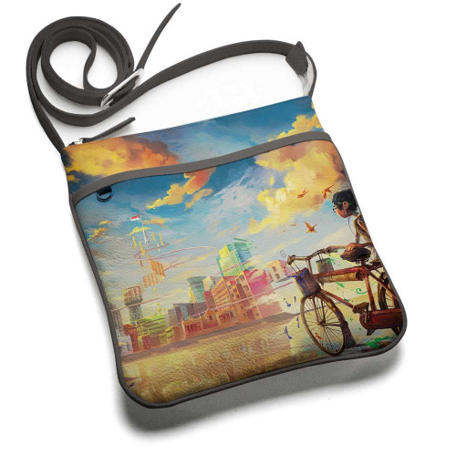 Сумка планшет «Мальчик и велосипед»
