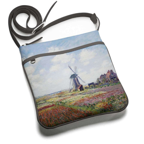 Сумка планшет «Claude Monet Tulip Field and windmill»